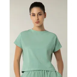 Amante Round Neck Extended Sleeves Cotton T-shirt-picture-32