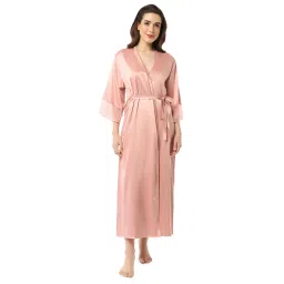 Amante Solid Full Sleeves Full Length Eternal Bliss Satin Robe image 1