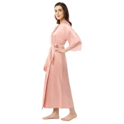 Amante Solid Full Sleeves Full Length Eternal Bliss Satin Robe image 2