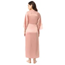 Amante Solid Full Sleeves Full Length Eternal Bliss Satin Robe image 3