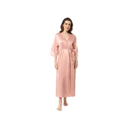 Amante Solid Full Sleeves Full Length Eternal Bliss Satin Robe-picture-18