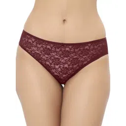 Amante Wine Lace Pattern Bikini Panty-picture-11