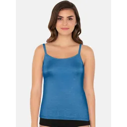 Amante Women Blue Solid Pure Cotton Camisole-picture-15