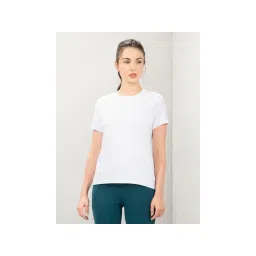 Amante Women Crew Neck Regular Fit Round Neck Solid T-Shirt-White-picture-10