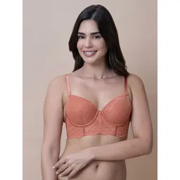 Amante Women Floral Printed Bralette Half CoverageLightly Padded Low Back Bralette Bra-picture-11