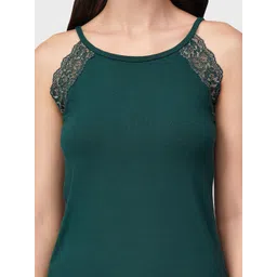 Amante Women Green Solid Camisole image 4