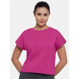 Amante Women Purple Extended Sleeves Raw Edge T-shirt-picture-41