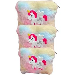 AMANVANI Unicorn Pouch for Kids Girls Cartoon Fur Coin Pouch for Kids Unicorn Wallet for Girls Birthday Return Gifts (3 picec)-picture-52