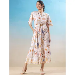 Amarasha Floral Print Crepe A-Line Maxi Dress-picture-15