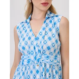 Amarasha Print Crepe A-Line Dress image 5