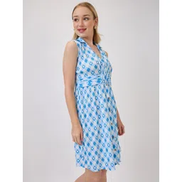 Amarasha Print Crepe A-Line Dress image 4