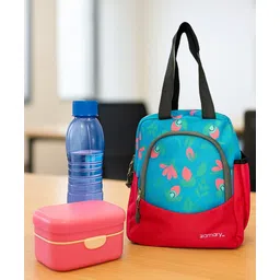 AMARY Lunch Bag Insulated Interior, Easy to Carry Handle, Zipper Closure for Secure Storage, Lightweight and Durable Design, Ideal for School or Travel Leaf , Blue-picture-21