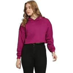 AMASCEN Women’s Trendy Crop Hoodies, Fleece Material Full Sleeves, Hooded Neck Womens Sweatshirt ||Plus Sizes || 3XL - 10XL || (11COLOURS)-image-20