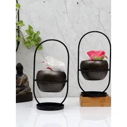 Amaya Decors 2Pcs Black Textured Apple Planters-picture-30