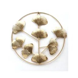 Amaya Decors 3Pcs Beige Textured Metal Hammer Leaf Wall Hangings-picture-30