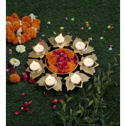 amaya decors Akhand Deepak Gold Urli-picture-34