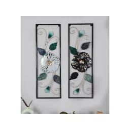 Amaya Decors Black & Silver Etching Flower Wall Decor Set of 2-picture-38