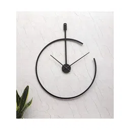 Amaya Decors Black Half Ring Metal Wall Clock-picture-40