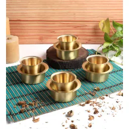 amaya decors Brass Filter Coffe Bowl & Glass Set of 8-picture-35