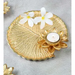amaya decors Gold Aluminium Pooja Thali-picture-34
