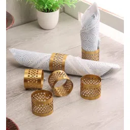 amaya decors Gold Etching Napkin RIng Set of 6-picture-24