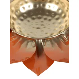 Amaya Decors Gold-Toned & Orange-Colored Flower Shaped Decorative Bowl-picture-17