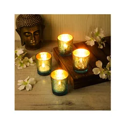 Amaya Decors Green Glass Votive Set of 4-picture-26