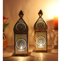 amaya decors Hanging Etching Square Lantern Set of 2-picture-10