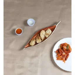 amaya decors Long Leaf Aluminium Platter-picture-37