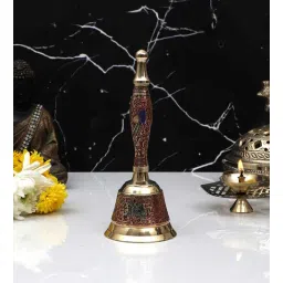 amaya decors Pink & Gold Brass Bell-picture-15