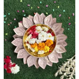 amaya decors Pink Flower Cut Urli-picture-21