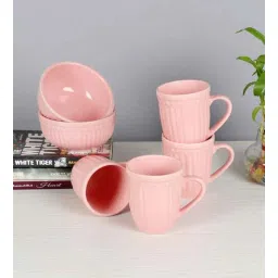amaya decors Pink Mug with Serving Bowls Set of 6-picture-39
