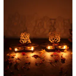 amaya decors Set Of 2 Laxmi Ganesh Urli Diyas-picture-36