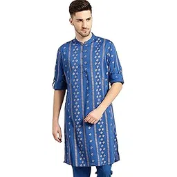 amayra Men's Cotton Straight Fit Printed Straight Kurta-picture-10