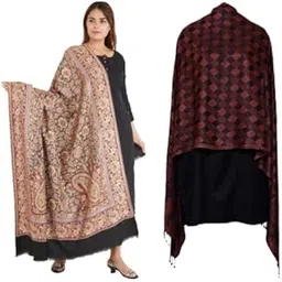 amazing weavers Women's Weave Regular Fit Faux Wool Kashmiri Shawl & Stole Combo of 2 (Size: 40 X 80 Inches) Kashmiri Embroidered Wool Shawl Silk Paisley Design Shawls, Stoles-picture-27