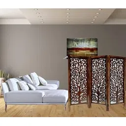 Amazing Wood Store Wooden Partition for Living Rooms 4 Feet Wood Partition Wall Divider, Wooden Screen Separator 3 Wall Panels for Living Room/Bedroom/Office/Restaurant/Kitchen-picture-14