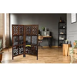 Amazing Wood Store Wooden Partition for Living Rooms 4 Feet Wood Partition Wall Divider, Wooden Screen Separator 2 Wall Panels for Living Room/Bedroom/Office/Restaurant/Kitchen (Brown)-picture-13