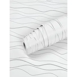 AmazingKarts White and Silver-Toned Printed Waterproof Wall Sticker-picture-2