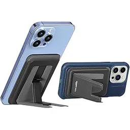 amazon basics Unisex Magnetic Magsafe Wallet | Secure-Grip Finger Loop | Vegan Leather (Black)-picture-46