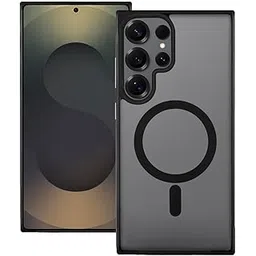 amazon basics Designed for Samsung Galaxy S22 Ultra Case | Strong Magnet Camera Protection Translucent Matte Hard Back Cover Compatible with Mag-Safe (TPU+Polycarbonate | Frost Black)-picture-23