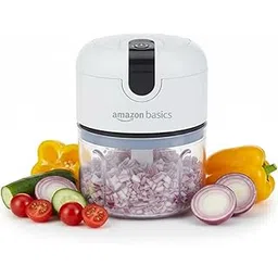Amazon Basics Mini Electric Chopper | 250 ml | Rechargeable | One touch operation | Sharp Blades | 30 W | Food Grade Bowl | Sharp Blades For Mincing Garlic, Veggies, Onion, Nuts | Grey-image-34