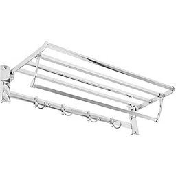Amazon Basics Steel Folding Towel Rack for Bathroom/Towel Stand/Hanger/Bathroom Accessories (24 Inch - Chrome)-picture-12