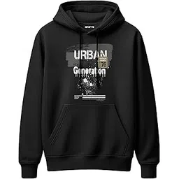 amazon brand - anarva Men’s Cotton Urban Graphic Printed Hoodie | Streetwear Style Soft Fleece Winter Sweatshirt with Hood & Kangaroo Pocket-picture-49