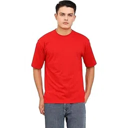 Amazon Brand - Anarva Men's Oversized Cotton T-Shirt | Crew Neck | Half Sleeve | Solid Casual Tee-picture-48