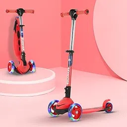 Amazon Brand Jam & Honey 3-Wheel Kids Scooter with Foldable Design, RGB Light-Up Wheels & Adjustable Handlebar – BIS Certified – Portable & Safe for Toddlers, Blue Orange (Up to 20kg)-picture-22