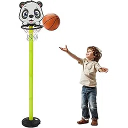 Amazon Brand - Jam & Honey Basketball Set with Panda Emoji Adjustable Stand for Kids Indoor and Outdoor Game-picture-29