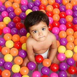 Amazon Brand - Jam & Honey Plastic Pool Balls for Kids | Encourages Physical Activity | Develops Motor Skill | Safe and Non-Toxic | 150 Multicolour Soft Balls (6 cm)-picture-33