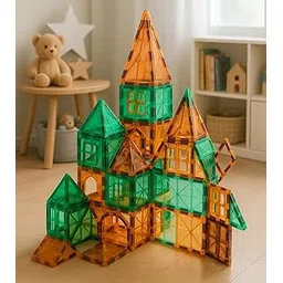 Amazon Brand - Jam & Honey Magnetic Tiles for Kids|Constructing & Creative Learning Educational Brain Development Toys - Vintage Tiles 28 pcs-picture-14