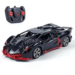 Amazon Brand - Jam & Honey Remote Control Car for Kids | High-Speed RC Car with Rechargeable Lithium Battery | Type-C Charging | LED Headlights | Black&Red-picture-28