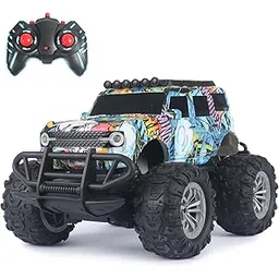 Amazon Brand - Jam & Honey Remote Control Car for Kids | High-Speed RC Car with Rechargeable Lithium Battery | Type-C Charging | LED Headlights | Graffiti Blue-picture-30